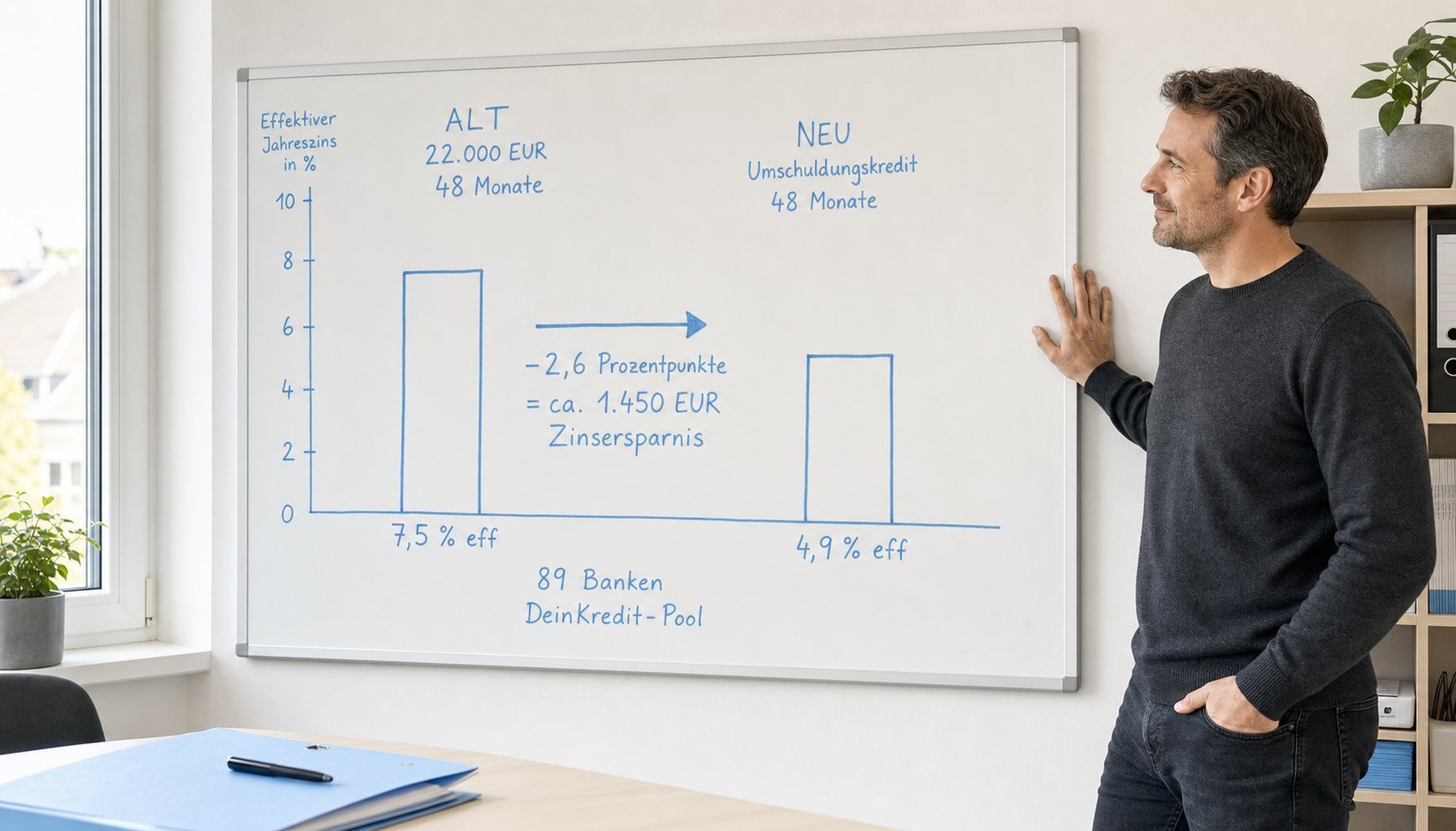 Diagramm zinsdifferenz – Illustration zu Baufinanzierung mit erledigtem SCHUFA-Eintrag: So dokumentierst du den Fall