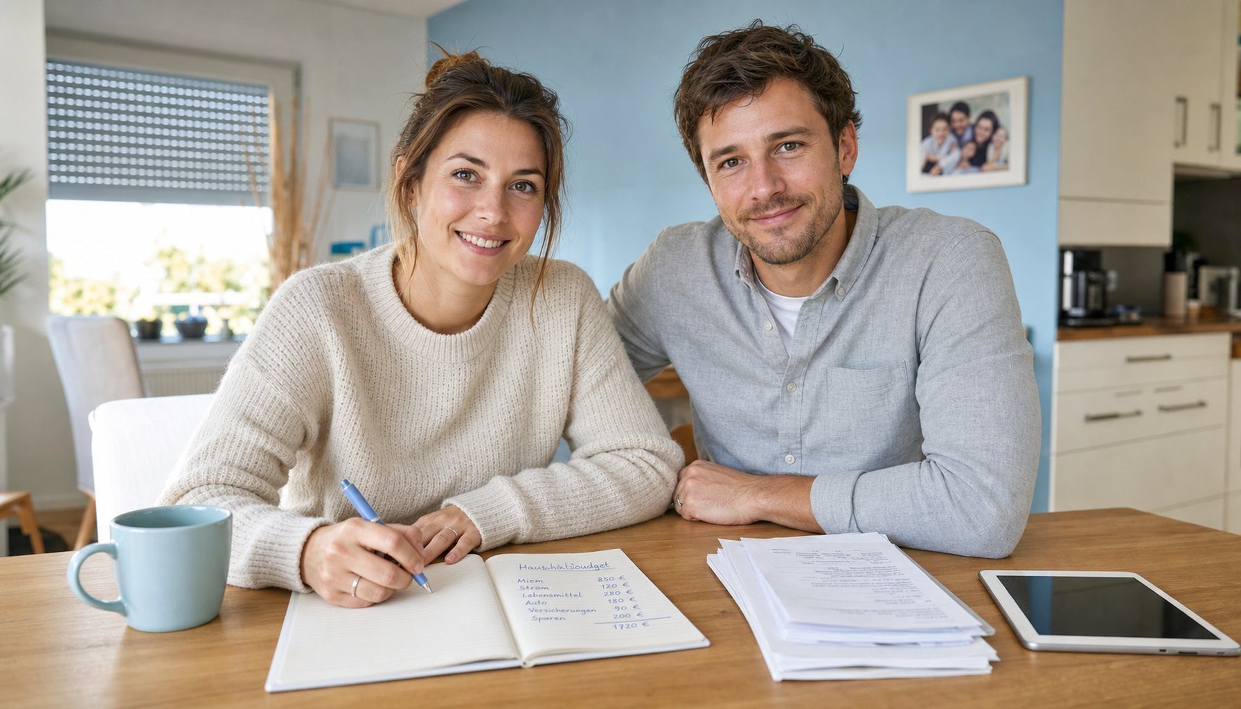 Hero aha moment kuechentisch – Illustration zu Baufinanzierung trotz negativer SCHUFA und Kaufdruck: ein verantwortungsvoller Ablauf
