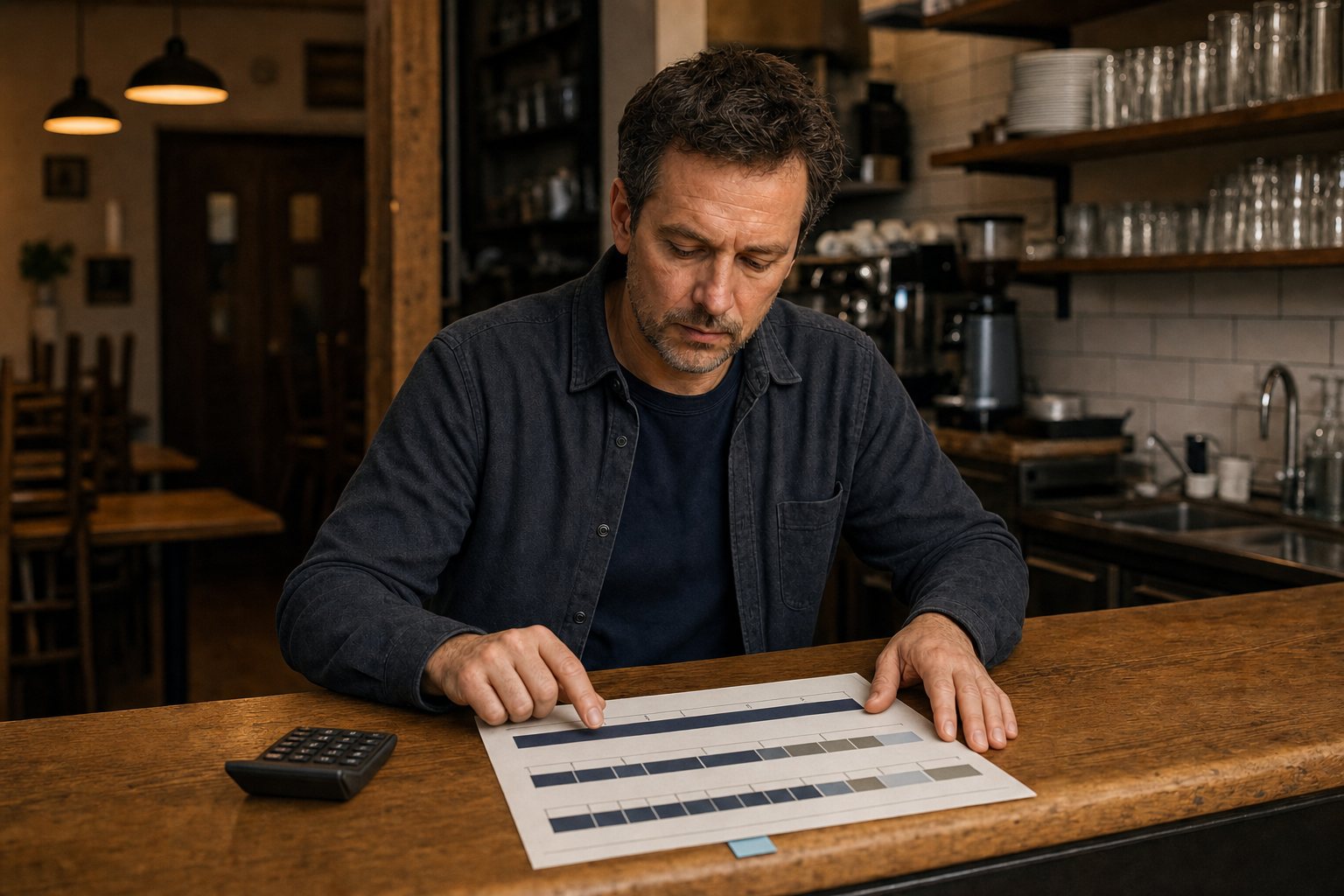 Cafébetreiber vergleicht anonymisierte Einkommenszeiträume