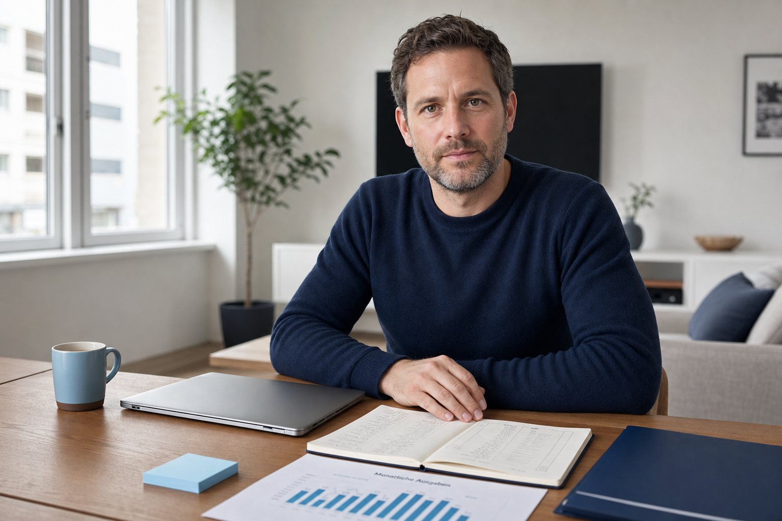 Mann prüft am Laptop, wie sich sein Schufa-Score zusammensetzt.